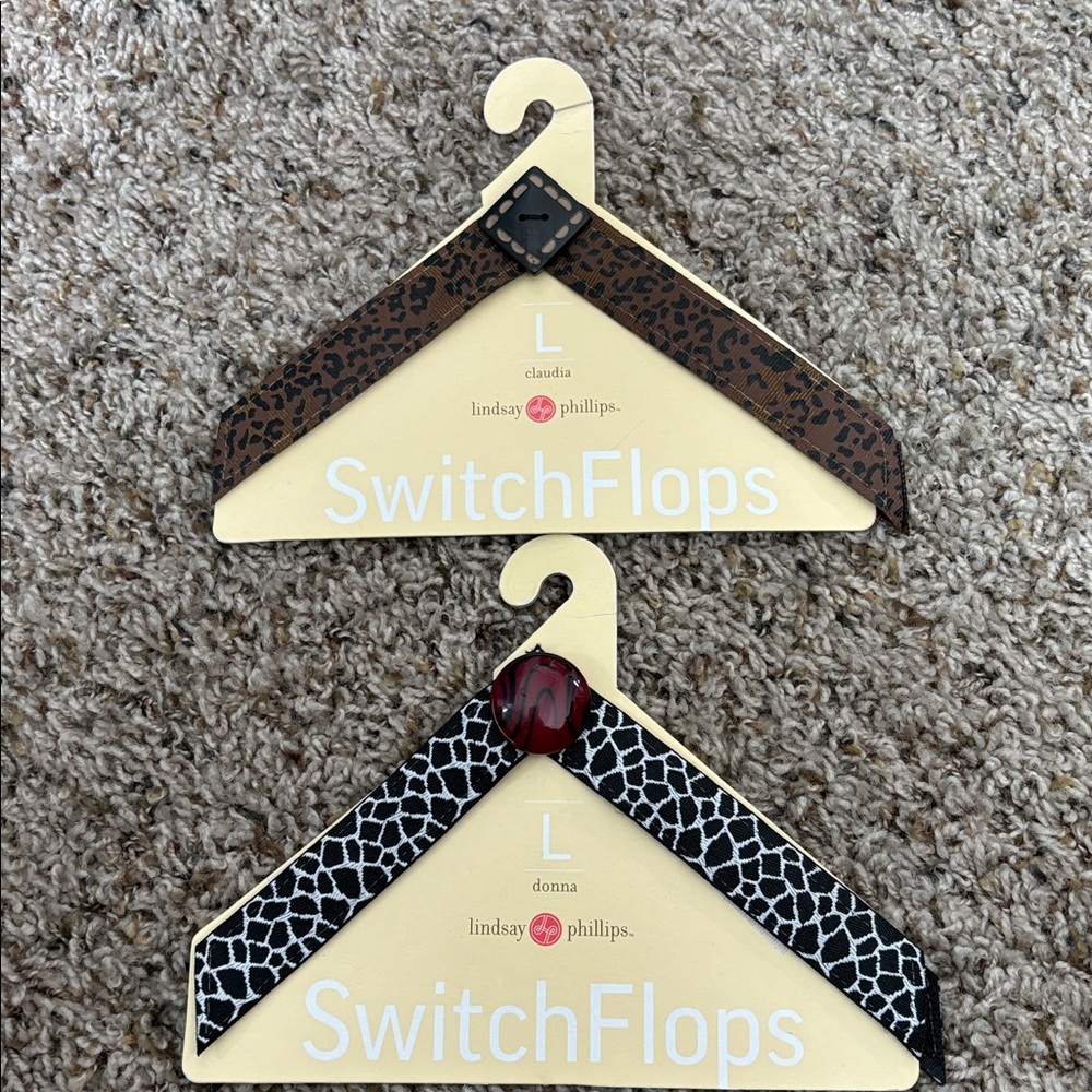 Lindsay Phillips SwitchFlops interchangeable straps Animal Print Sz L